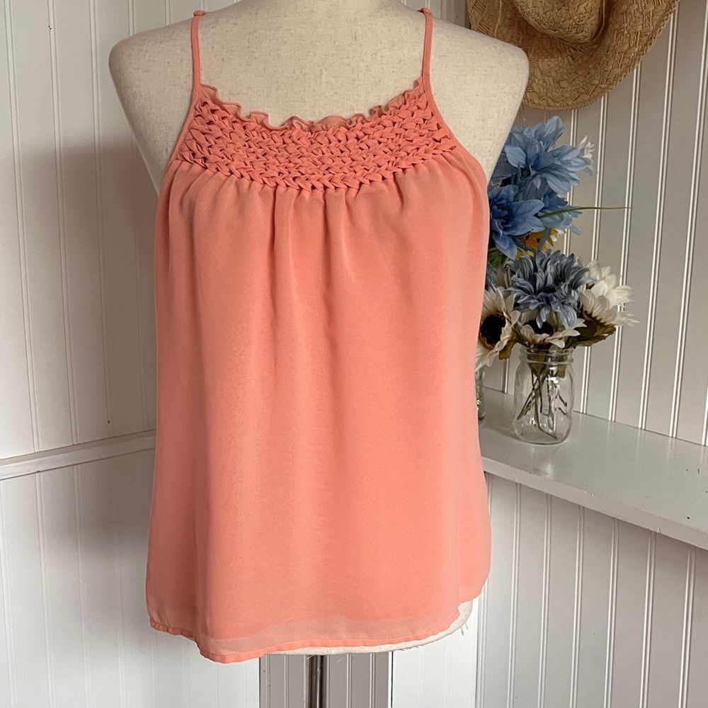 Peach Ruffles Tank Top Size Small